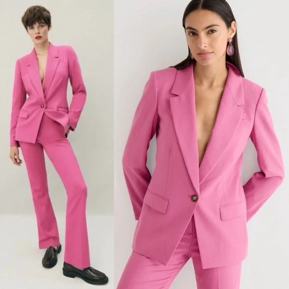 J. Crew Willa Blazer Italian City Wool Blend Blazer Jacket Pink Size 10T